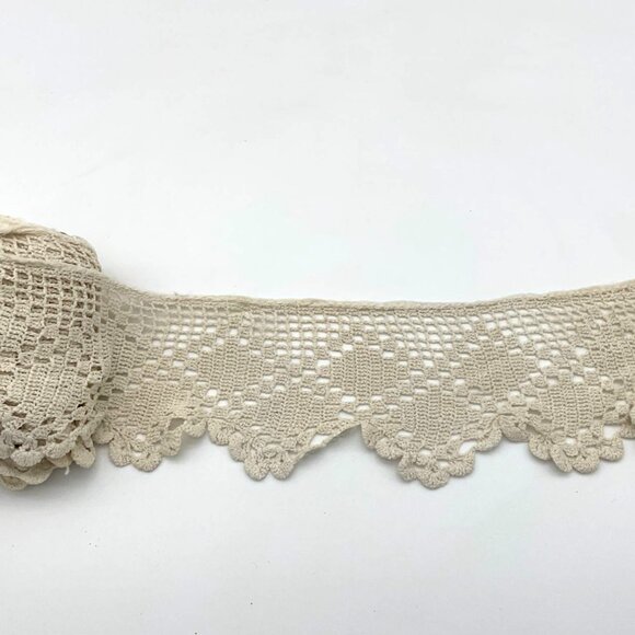 Handmade Vintage Crochet Cotton Lace Trim Choice of Three Patterns Widths - Picture 4 of 7